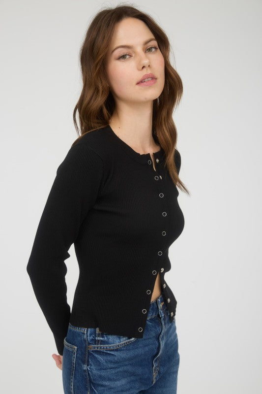 In A Snap Knit Top
