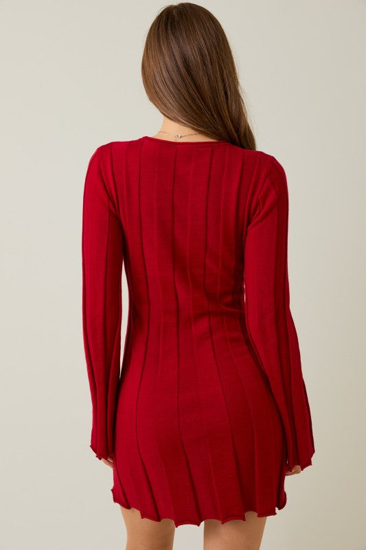 Lidi Ribbed Sweater Mini Dress