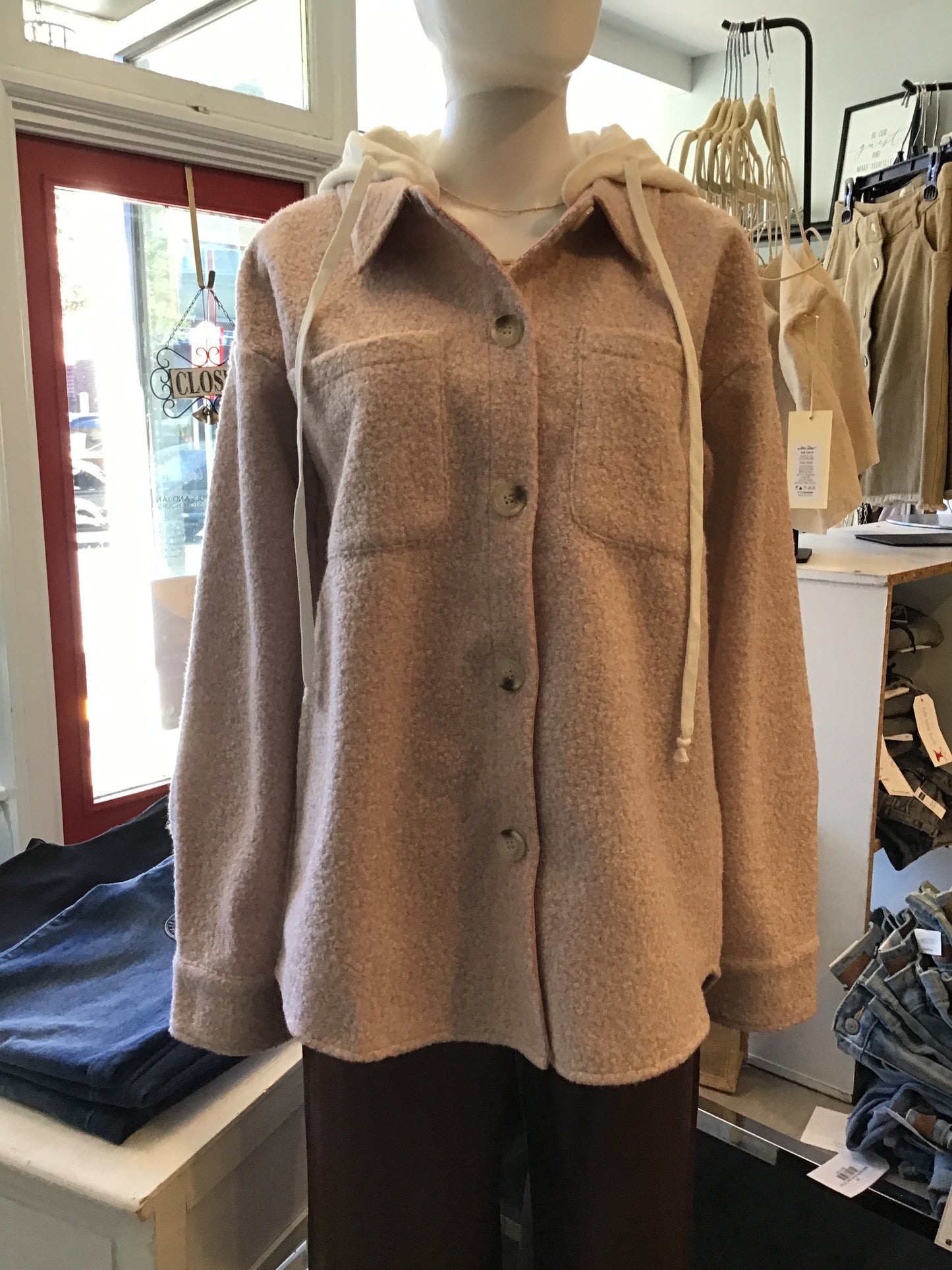 Deb Detachable Hoodie Shacket