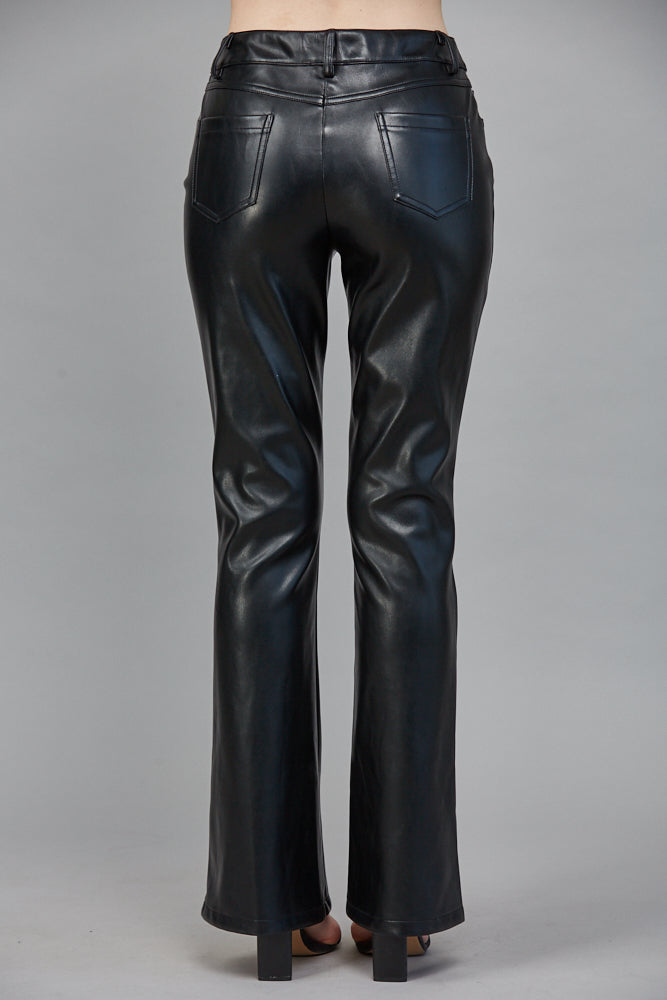 Hadley HR Faux Leather Flare Pants