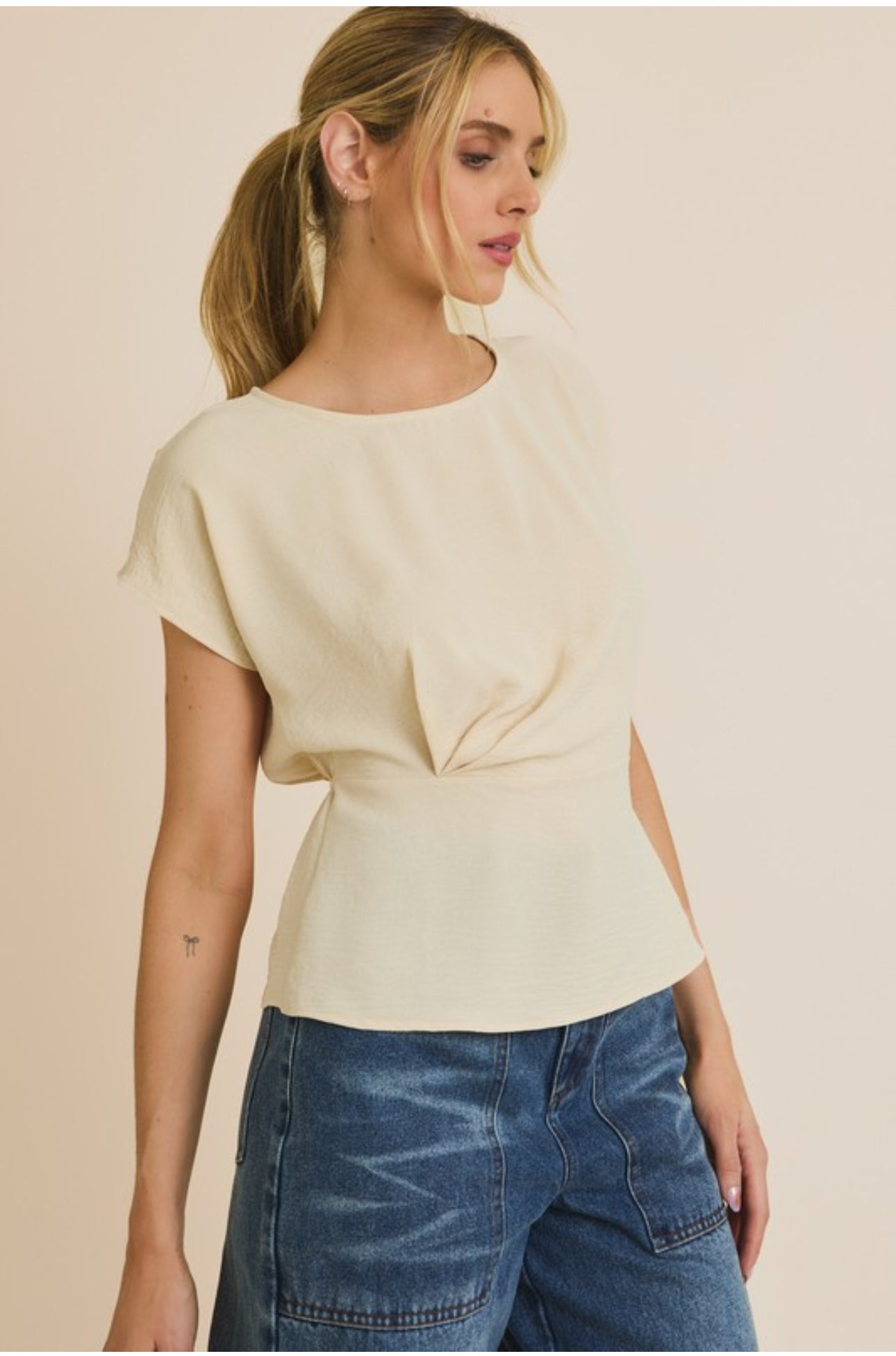 Darla Shirring Detail Top