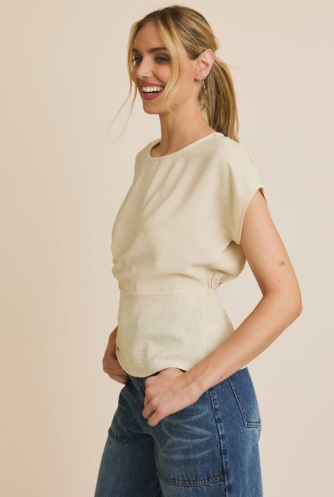 Darla Shirring Detail Top