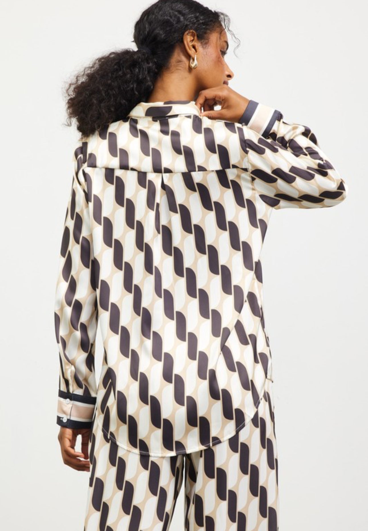 Printed Button Down Blouse