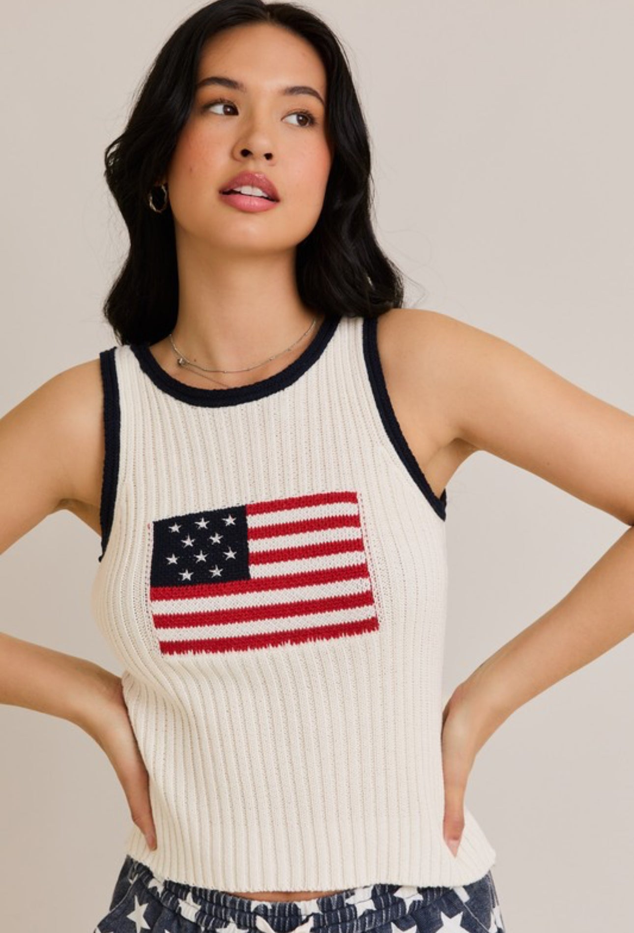 Sleeveless Flag Sweater