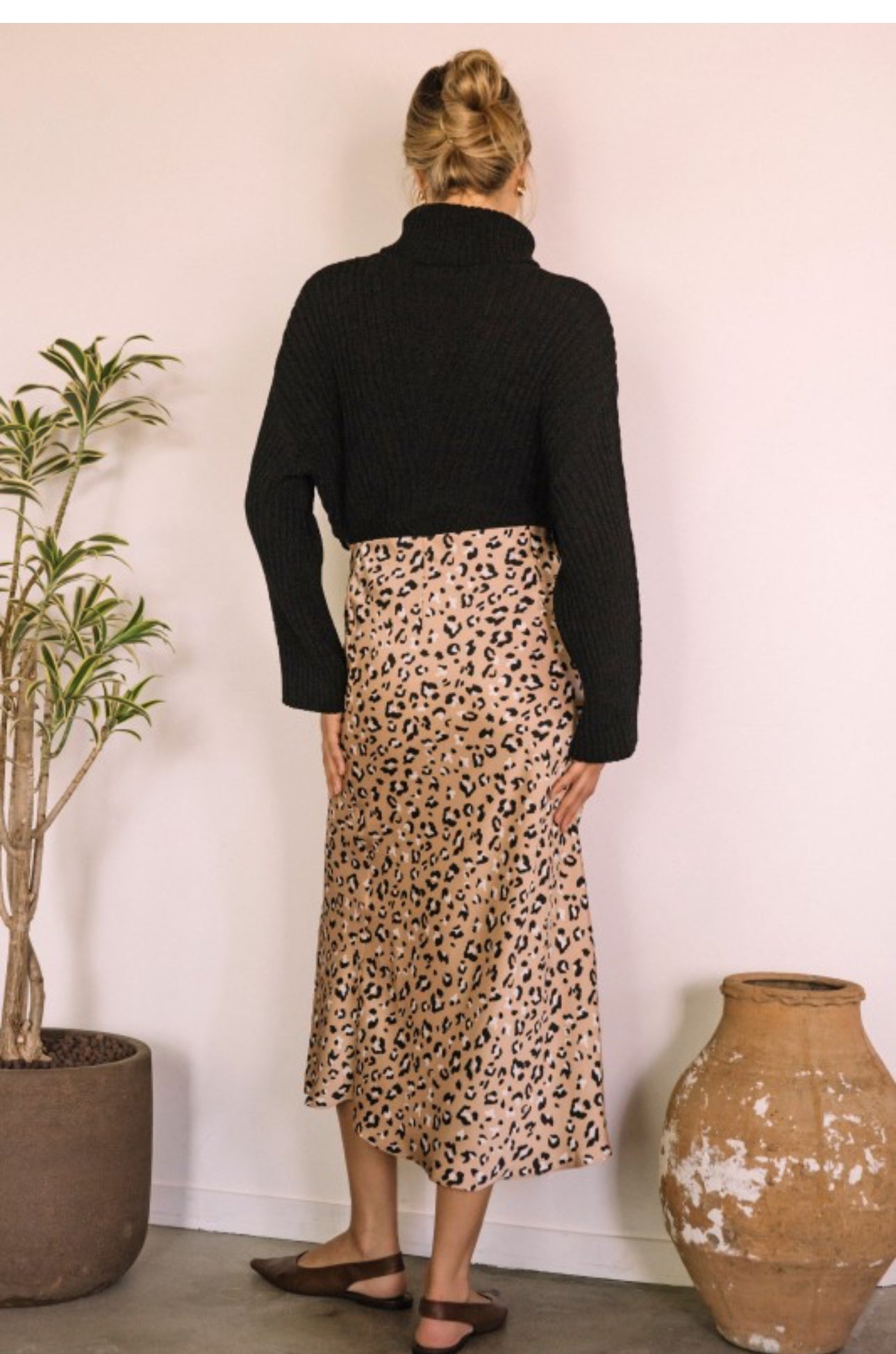 Lila Leopard Midi Skirt