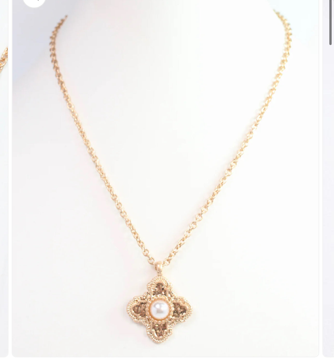 Paulina Pearl Cross Necklace