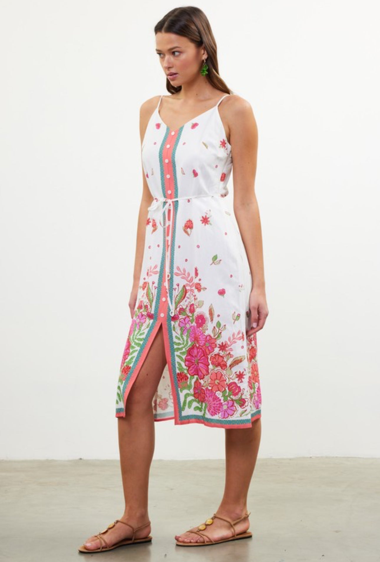 Border Print Maxi Dress