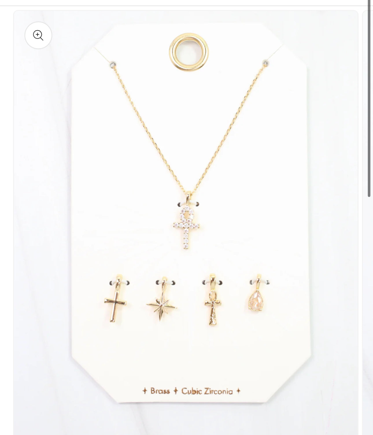 Ankh and Cross Charm Necklace Set
