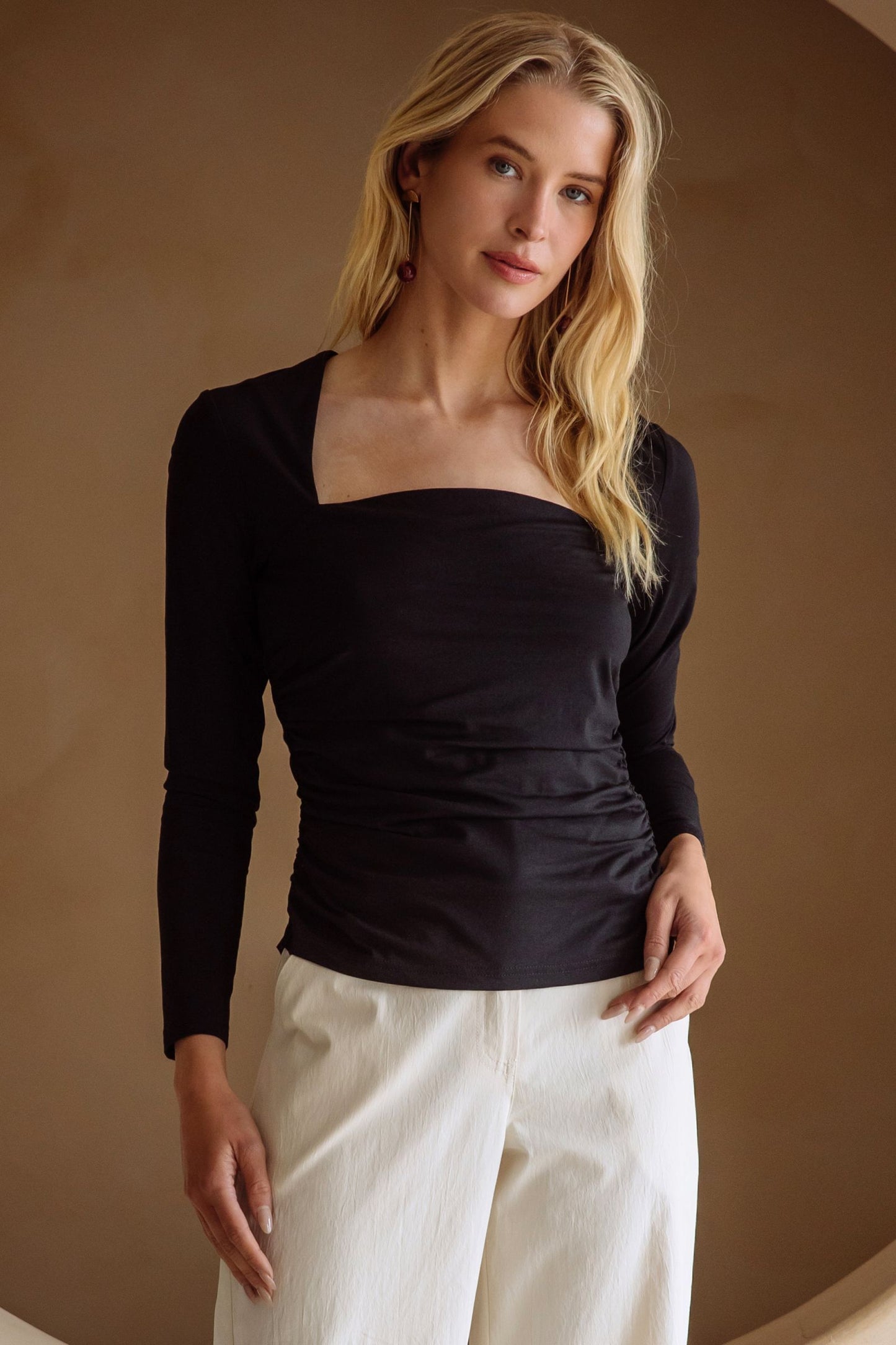Regina Rushed Long Sleeve Top