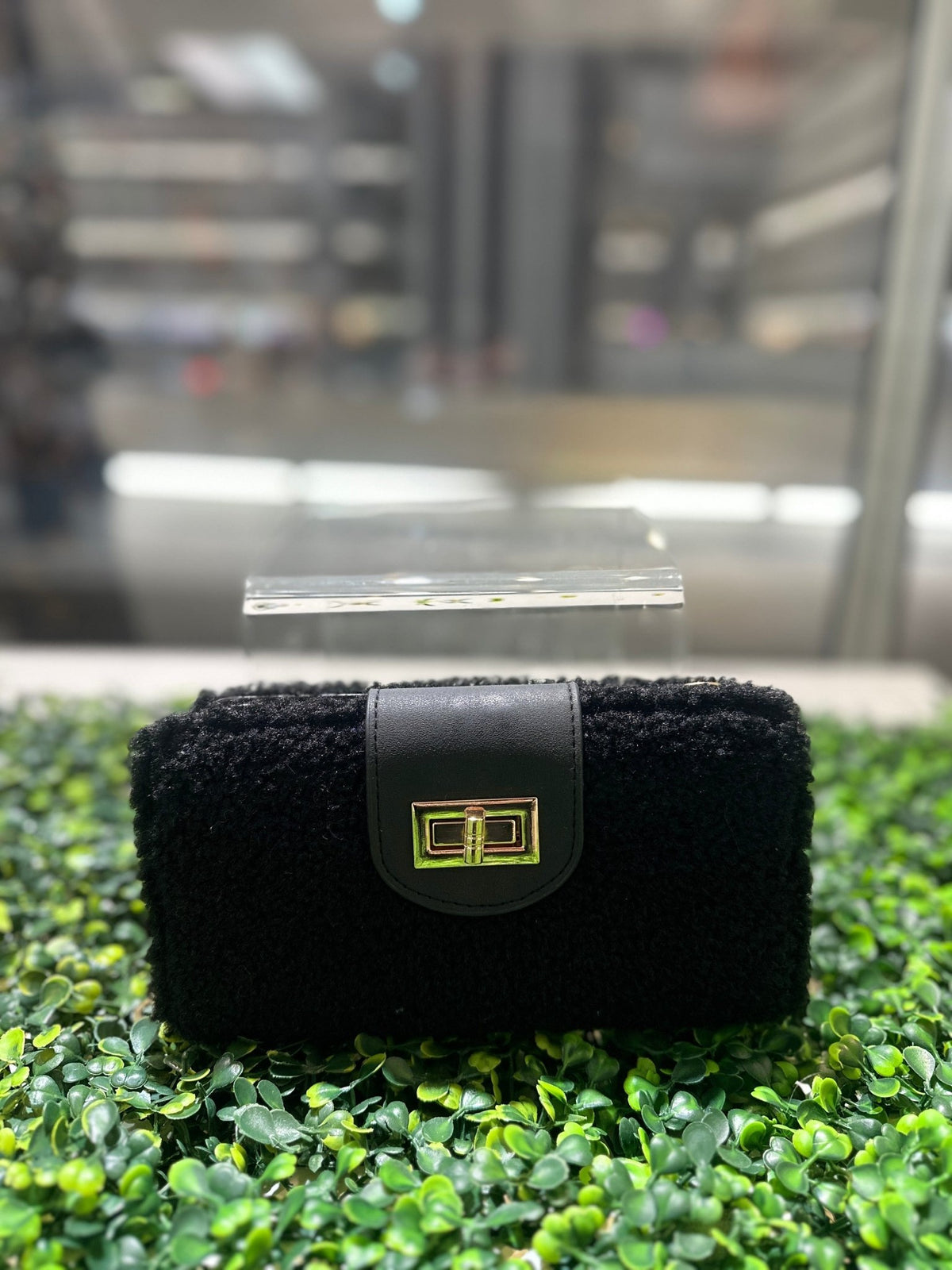 Sherpa Turn Lock Crossbody Wallet