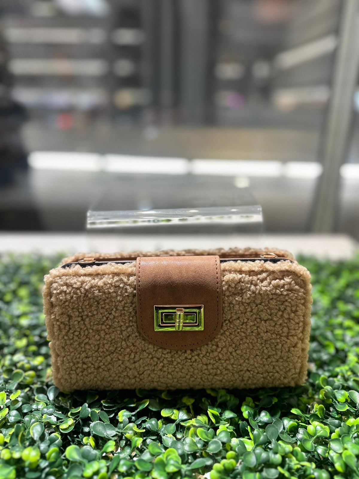 Sherpa Turn Lock Crossbody Wallet