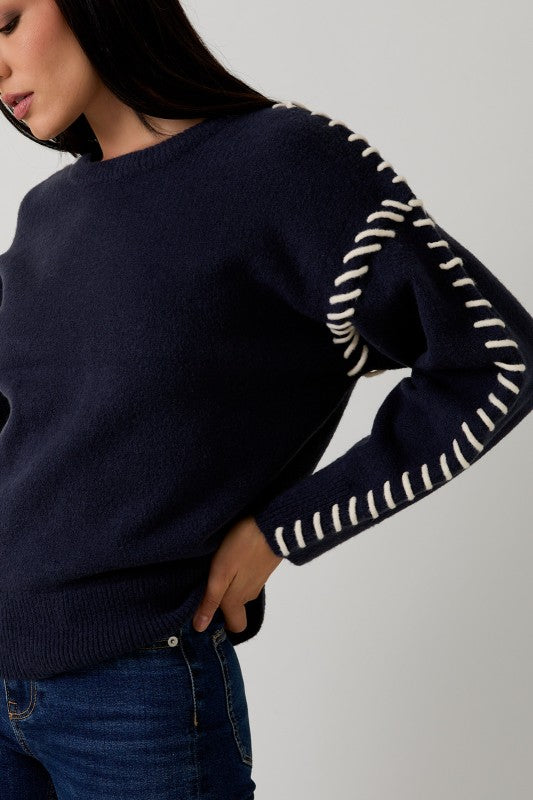 So Blue Crew Neck Sweater
