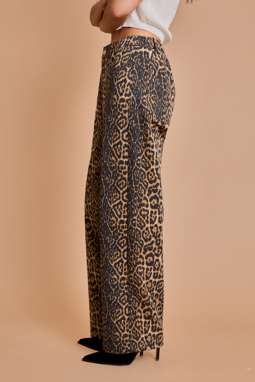 Perfect Animal Print Twill Pants