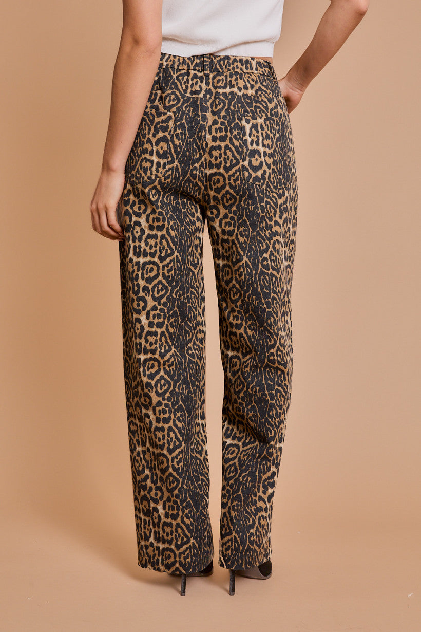 Perfect Animal Print Twill Pants
