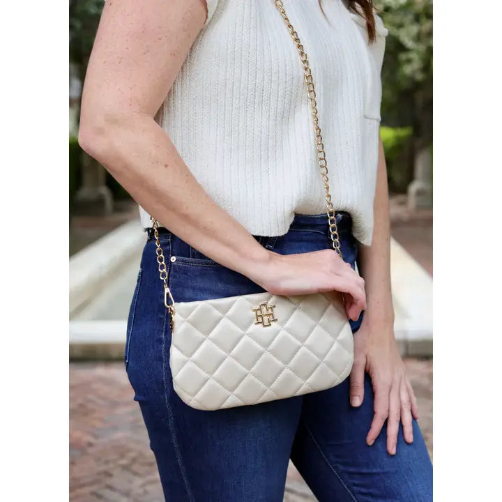 Livi Quilted Crossbody Pearl