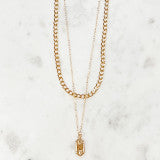 Multi-layer Necklace with Charm