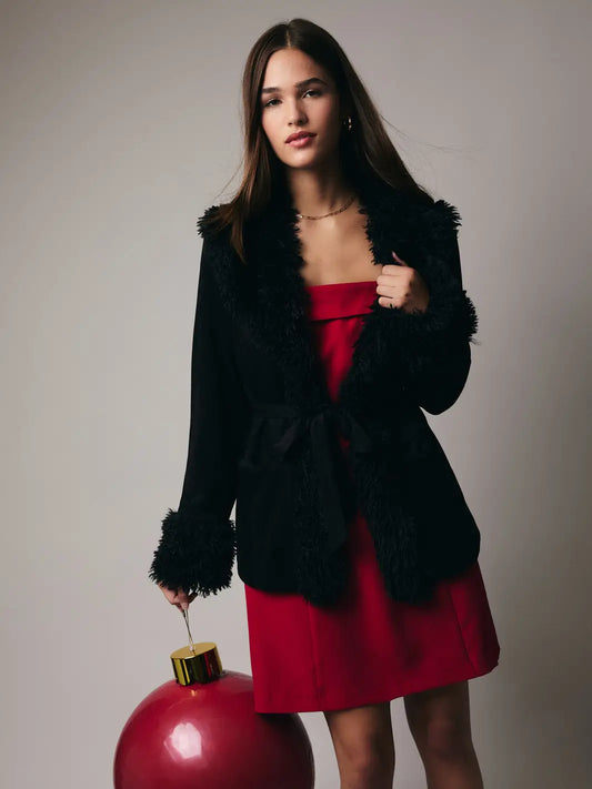 Foxy Faux Fur Trimmed Jacket