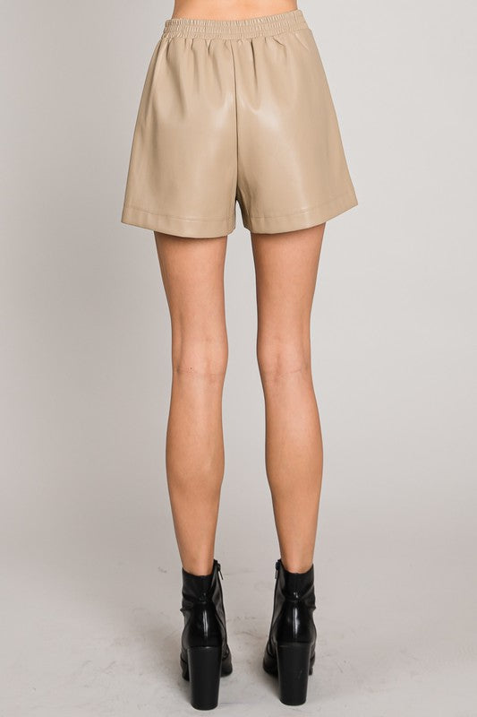 Sofia Soft Pleather HW Shorts