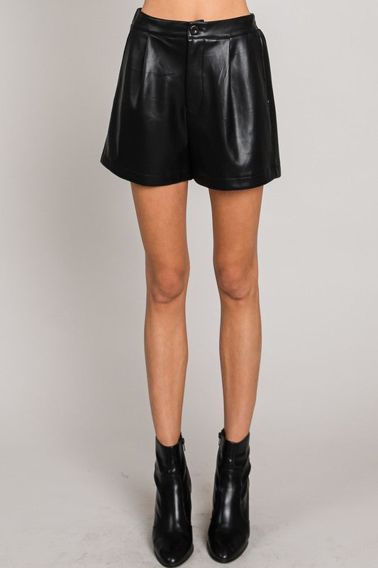 Sofia Soft Pleather HW Shorts