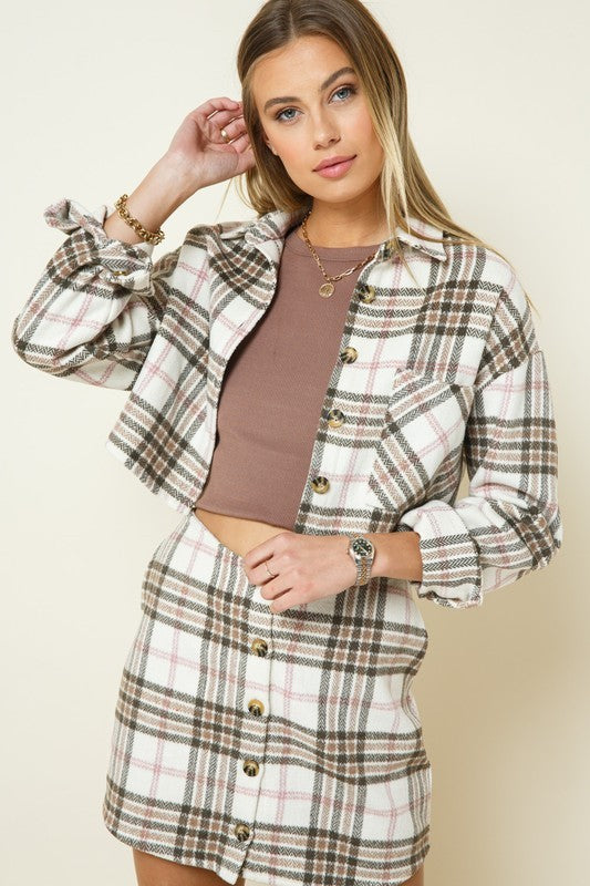 Check Mate Cropped Jacket