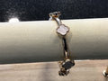White clover stretch gold bracelet