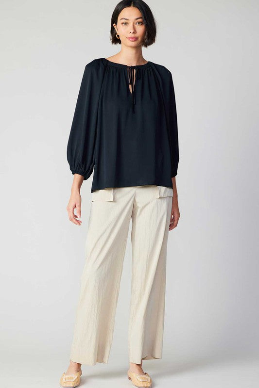 Subtle Split Neck Blouse