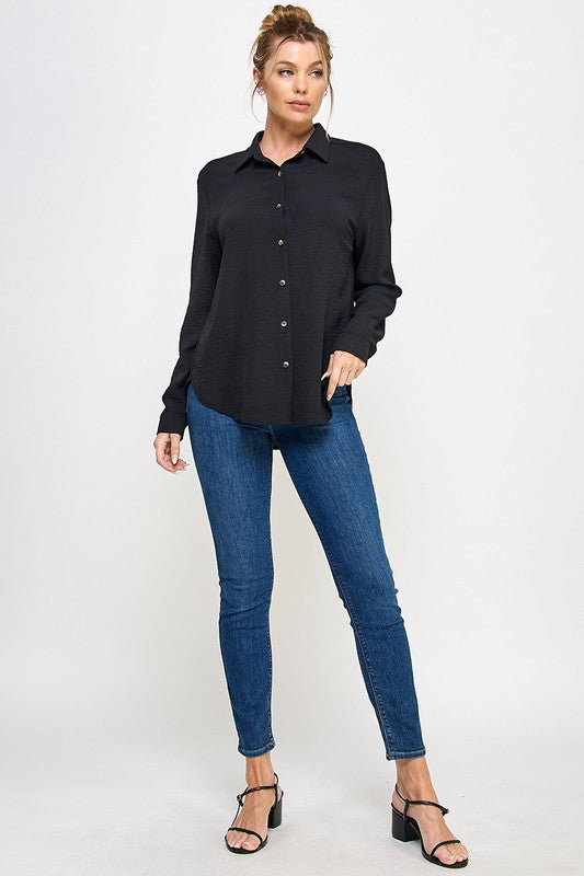 Sadie Soft and Airy Button Down Top