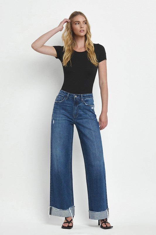 Constance Cuffed Wide Leg Jean