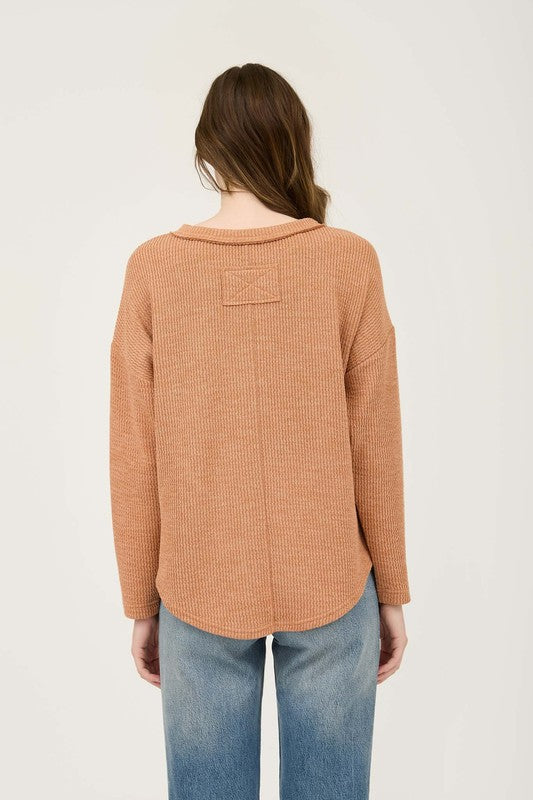 Elsie Waffle Knit Henley