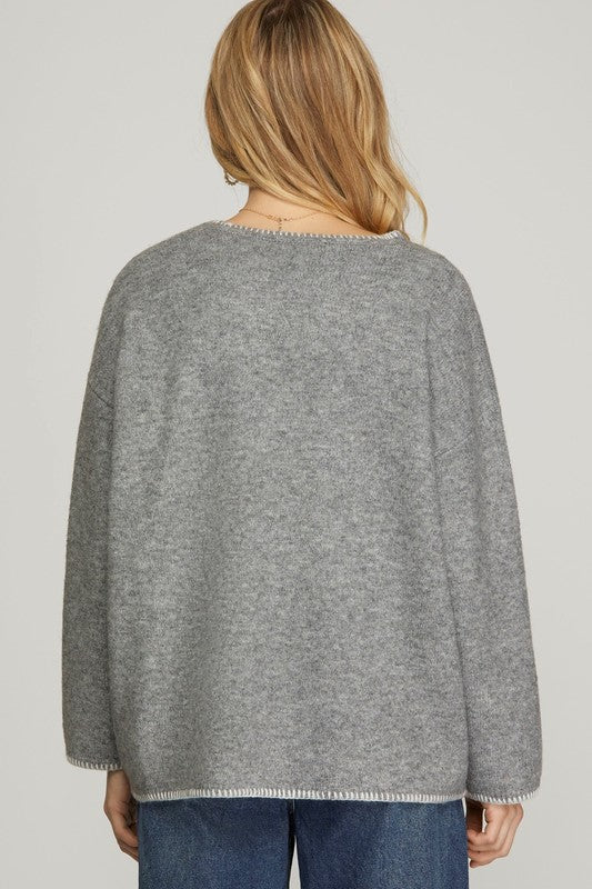 Colleen Contrast Stitch Sweater