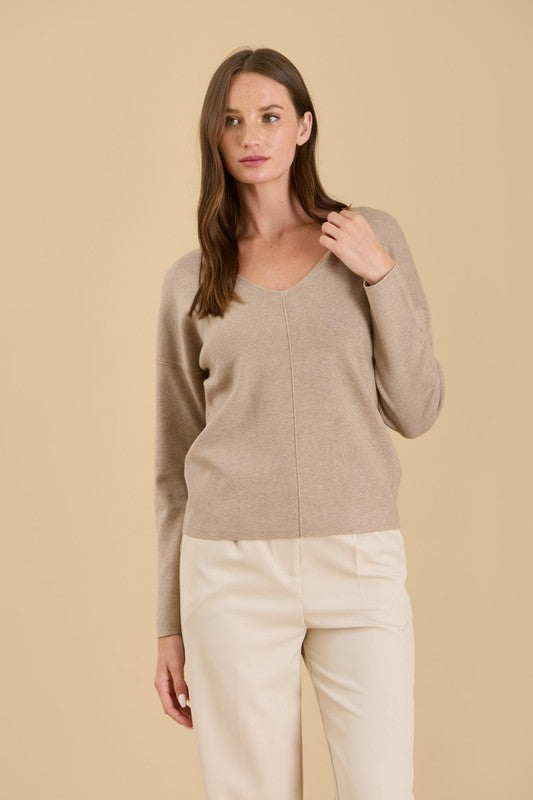 Solid Front Seam Sweater