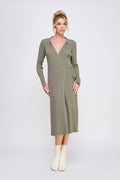 Gina Gauge Wrap Sweater Dress