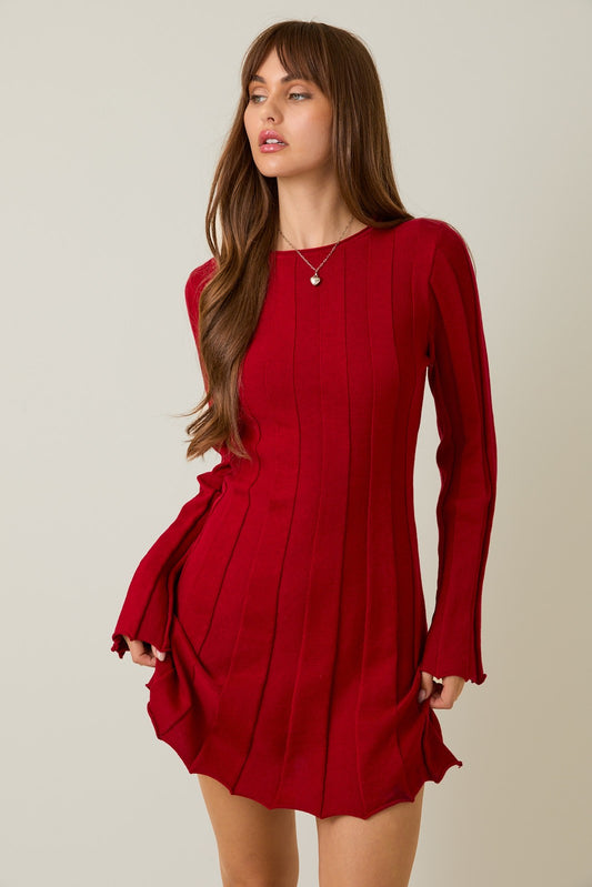 Lidi Ribbed Sweater Mini Dress