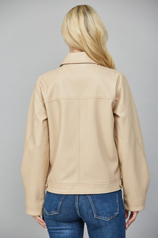 Fawn Faux Lether Jacket