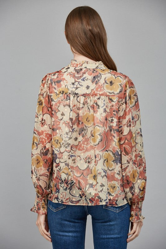 Laurel Lurex Chiffon Blouse