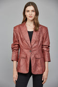 Elevated Faux Leather Blazer