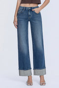 Flying Monkey Mid-Rise Mineral Silver Cuffed Jeans