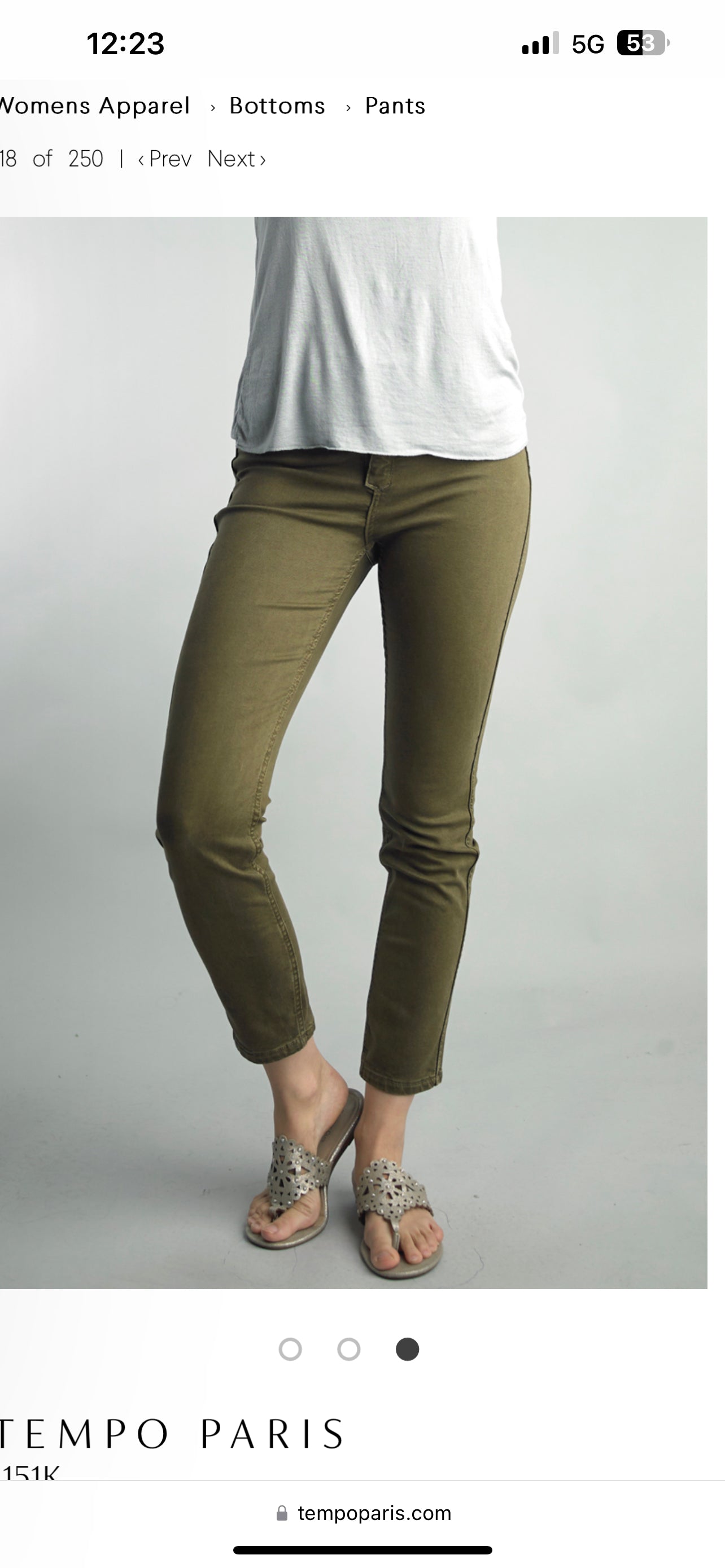 Tempo Paris  Reversible Jeans in Olive