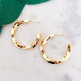 Gold-Dipped Twist Hoop Earrings