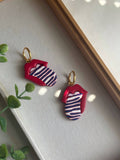 Buffalo Bills dangle earrings, tongue out earrings