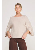 Latte Love Button-Sleeve Sweater