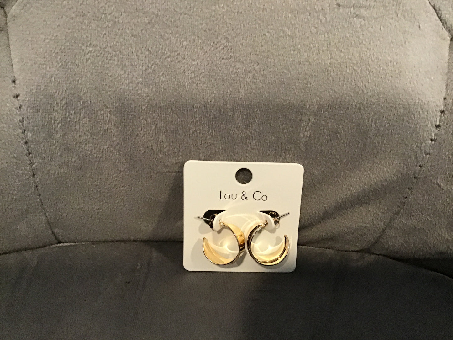 Gold-Dipped Crossed Flat Hoop Earring