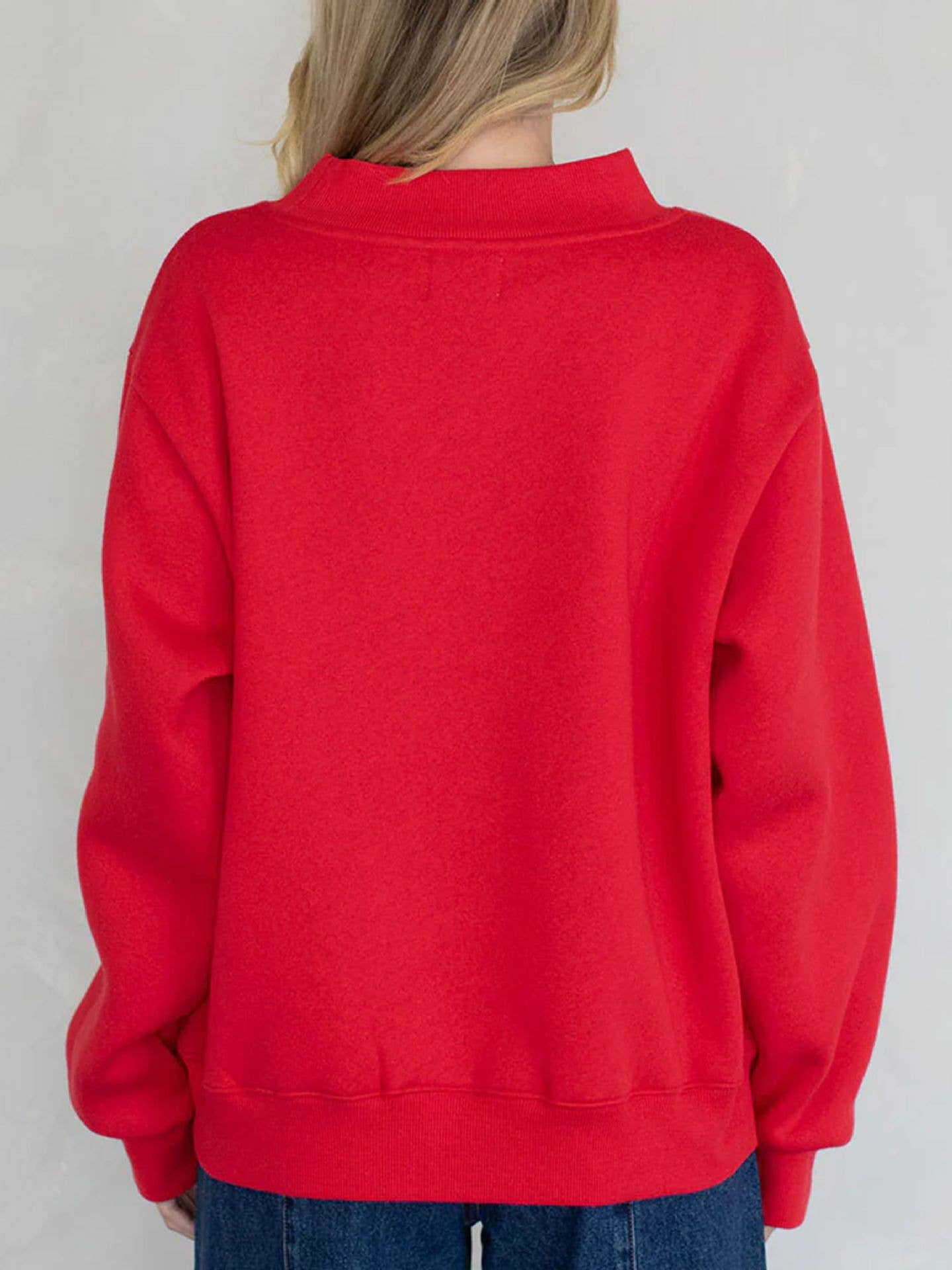 Ready in Red Fleece Mock Neck