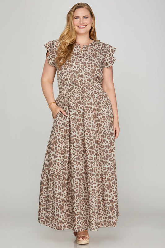 Lena Leopard Maxi Dress