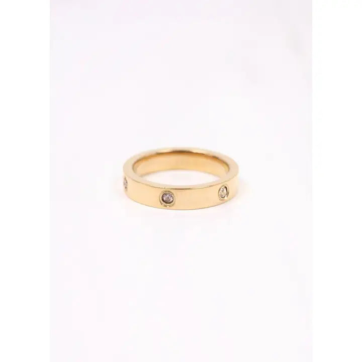 Hathaway Cz Ring Gold