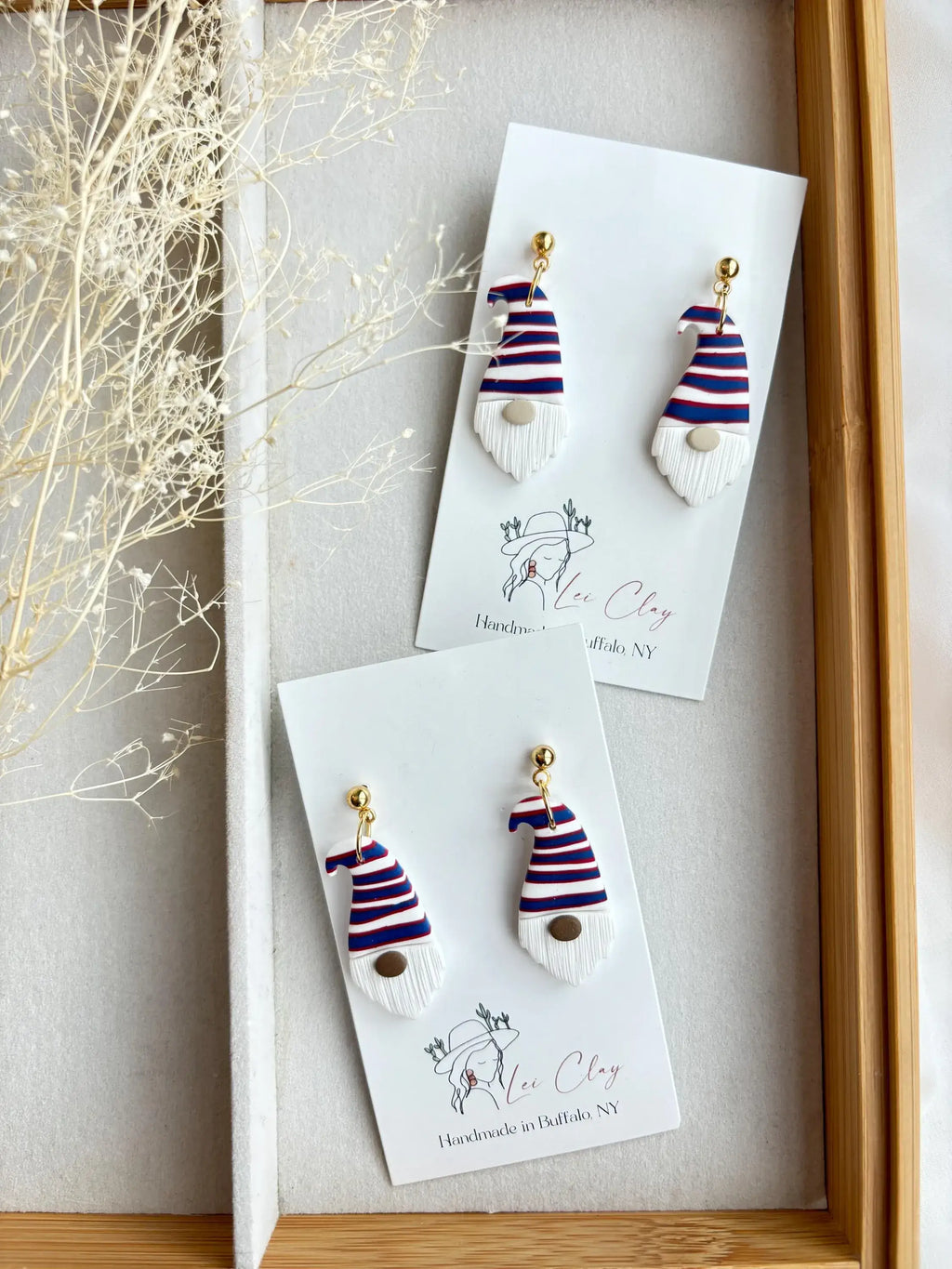 Buffalo Bills earrings, Gnome dangle earrings