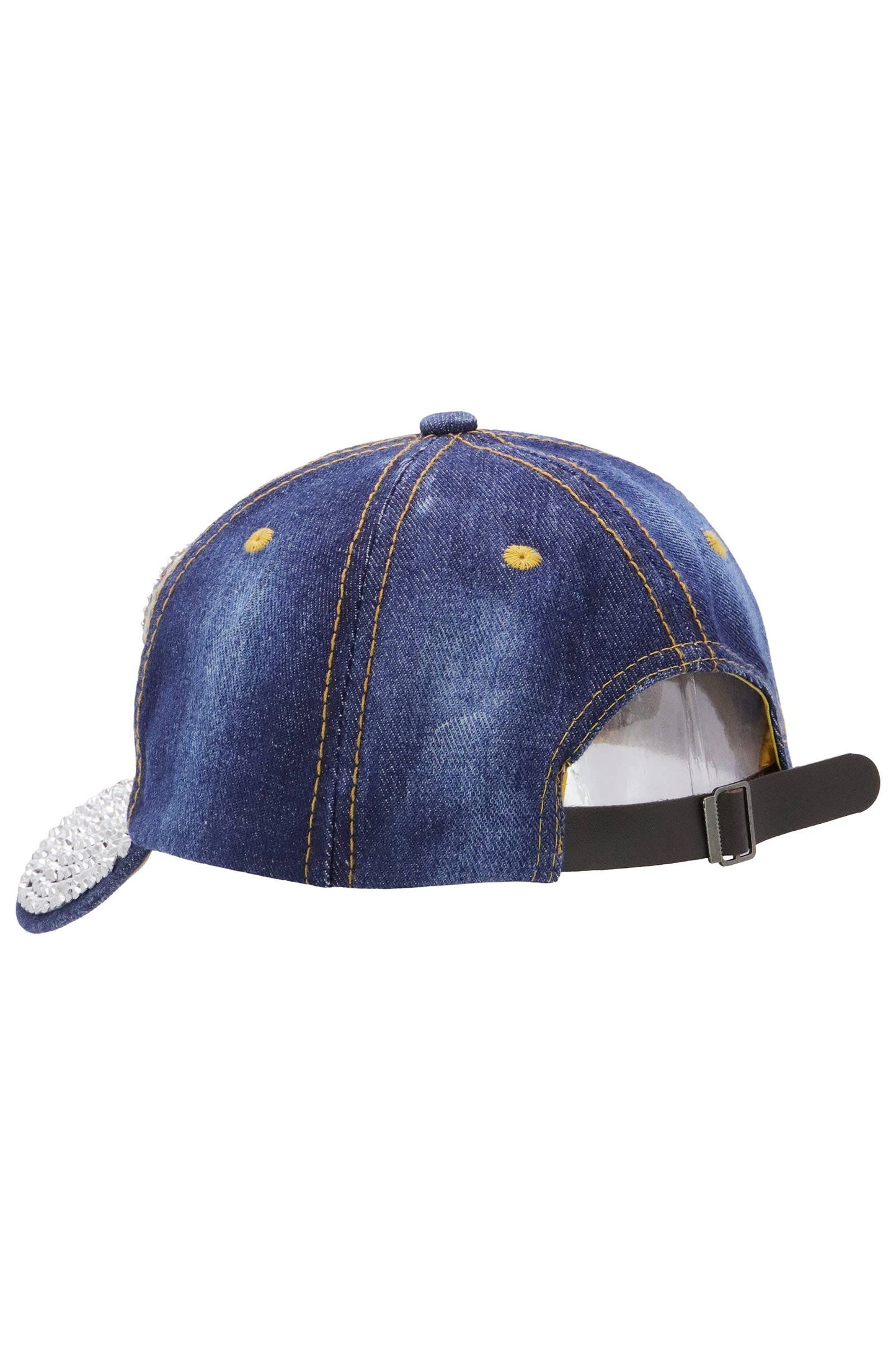 American Flag Bling Patch Denim Baseball Cap