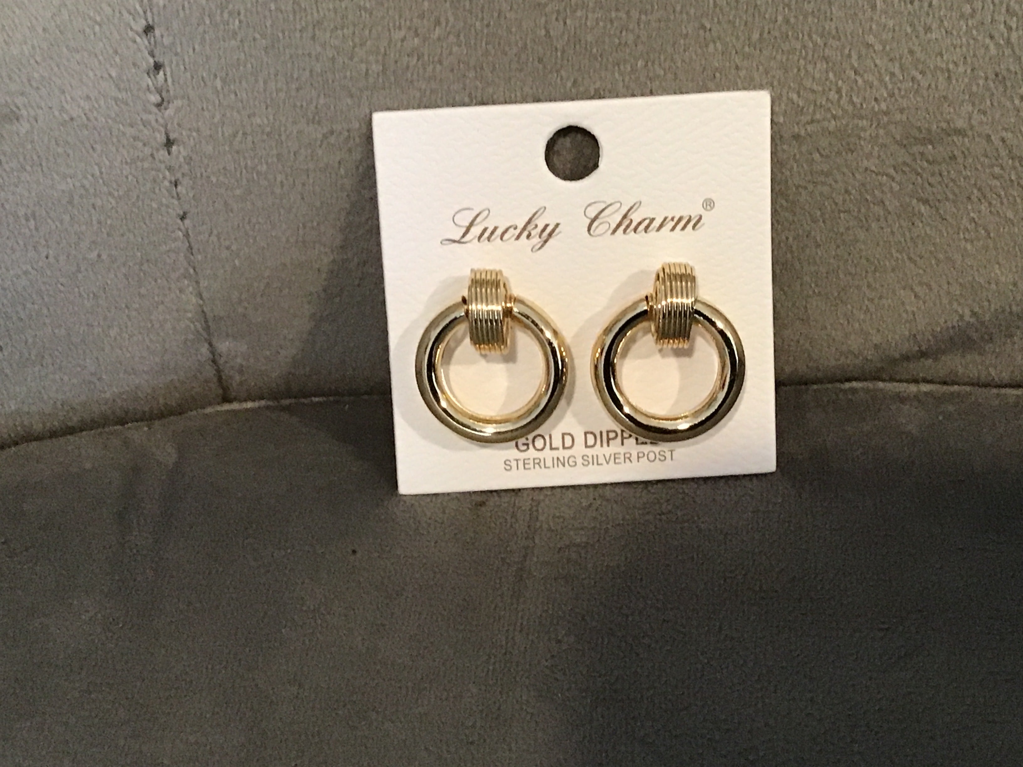 Gold-Dipped Door-Knocker Earring