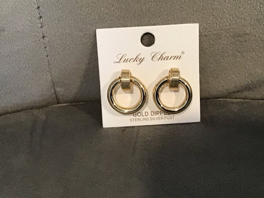 Gold-Dipped Door-Knocker Earring