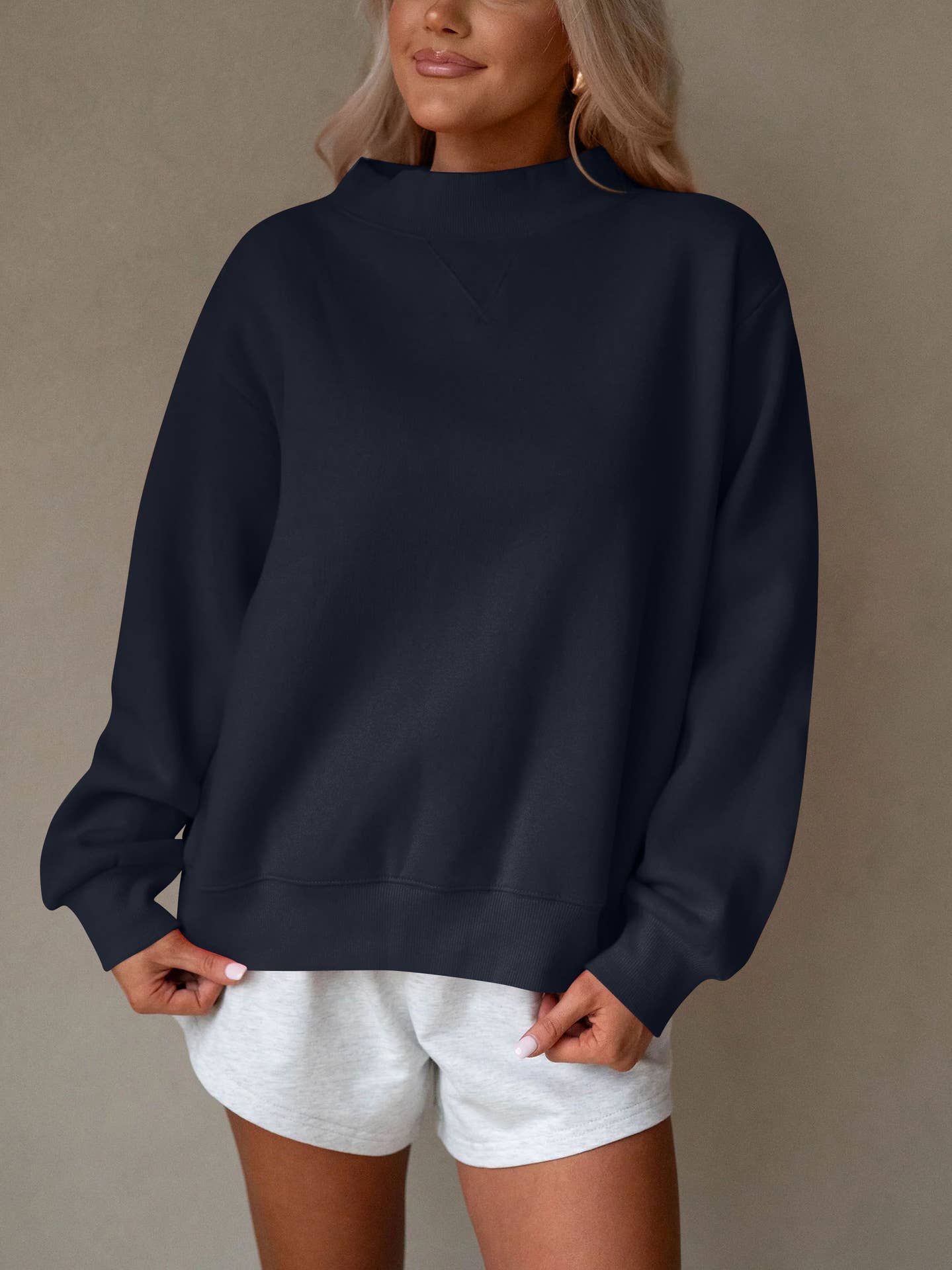 Ready in Red Fleece Mock Neck